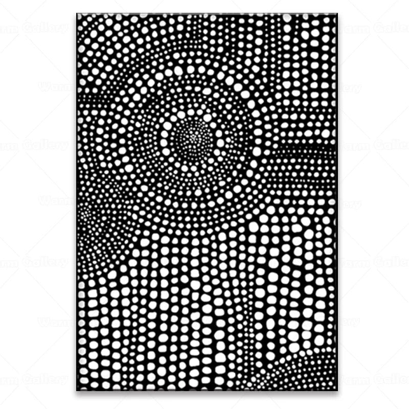 (HIRED) Framed Abstract Black Dot Print A