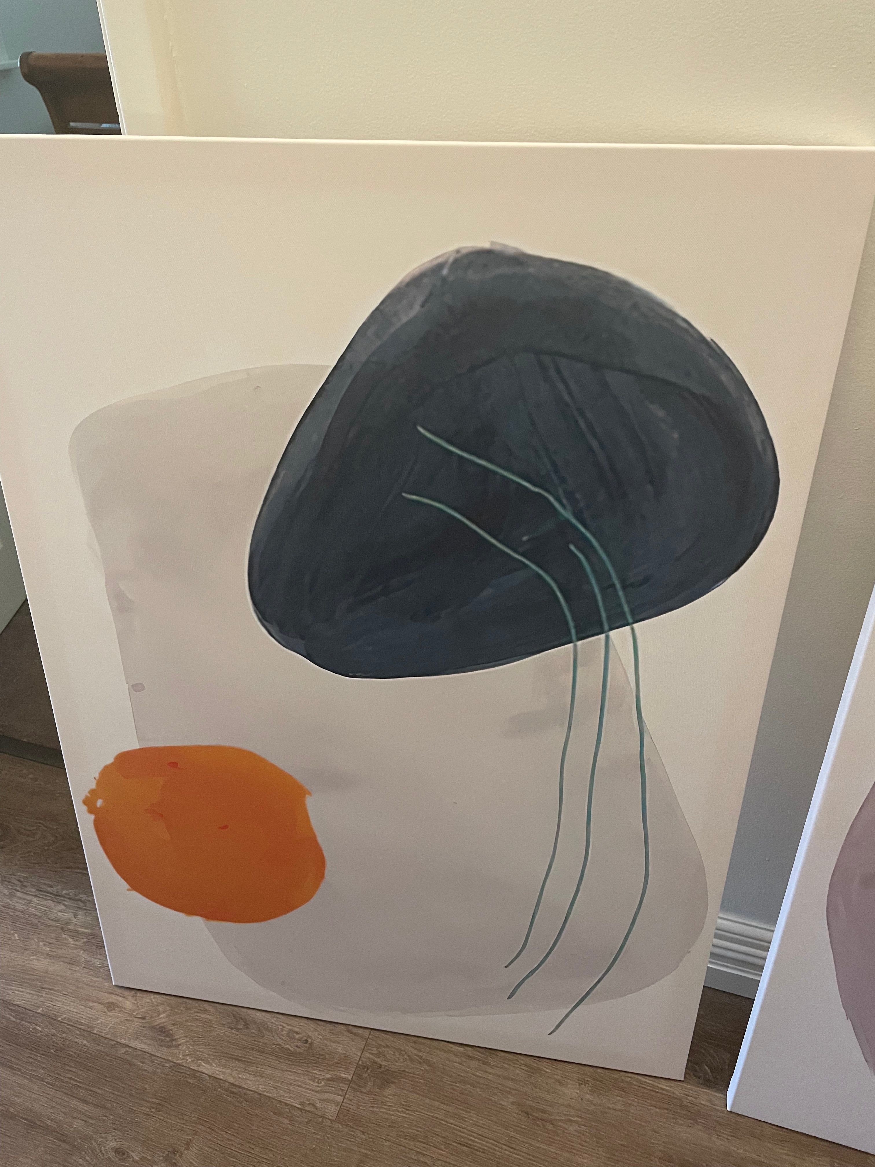 (HIRED) Modern Abstract Blue and Grey - Print A