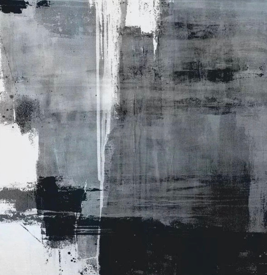 (HIRED) Abstract framed Minimalist Watercolour Black and White