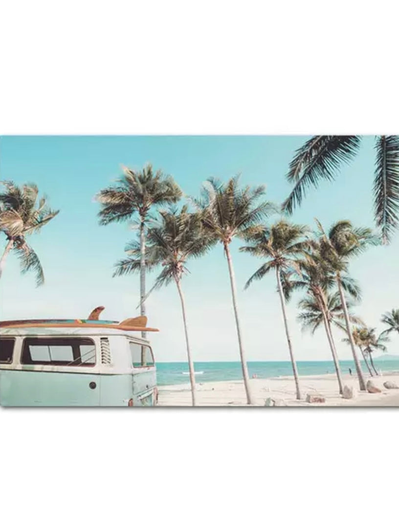 Framed Beach Kombi - Print B