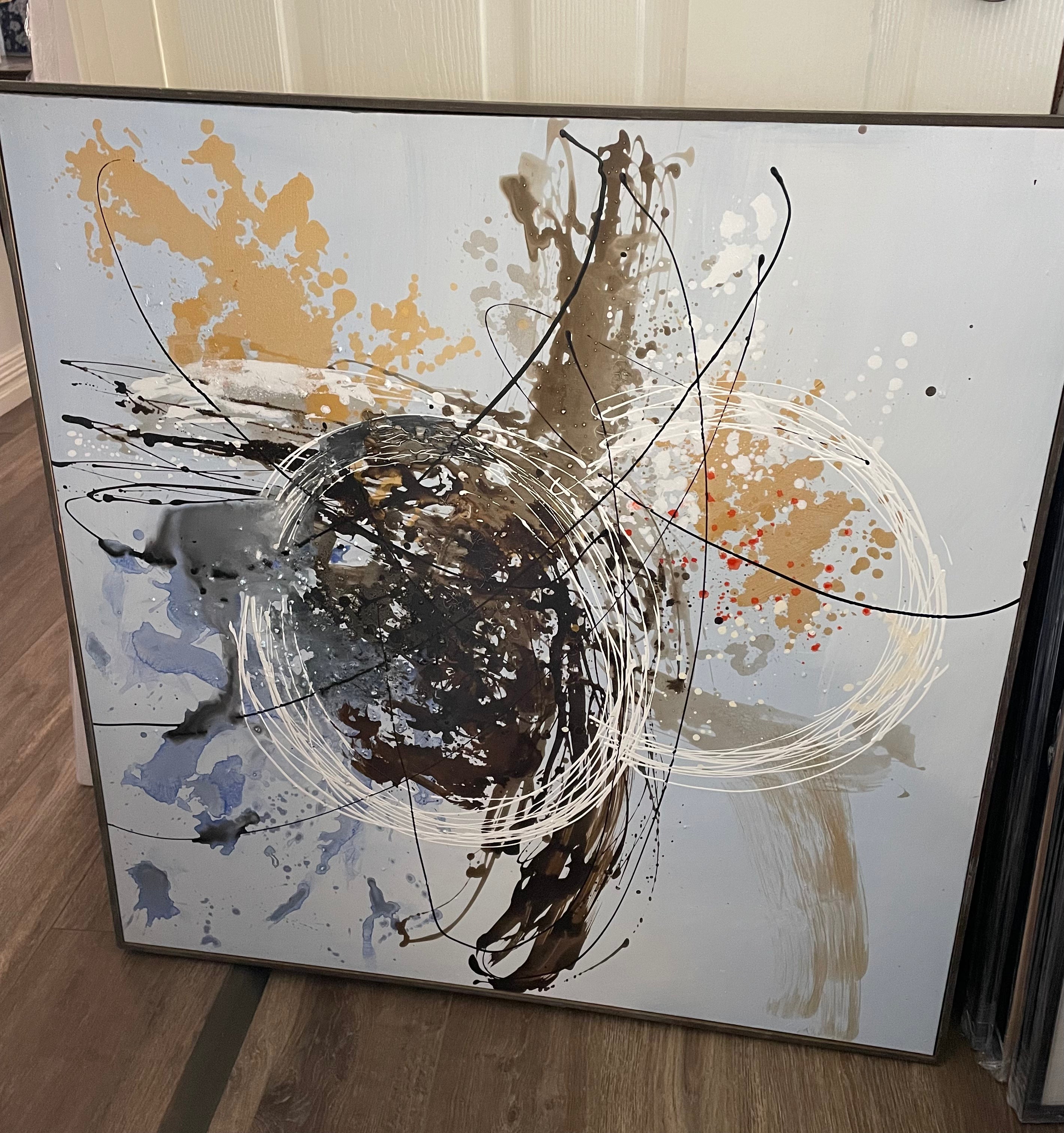Framed Langford Embellished Abstract Canvas