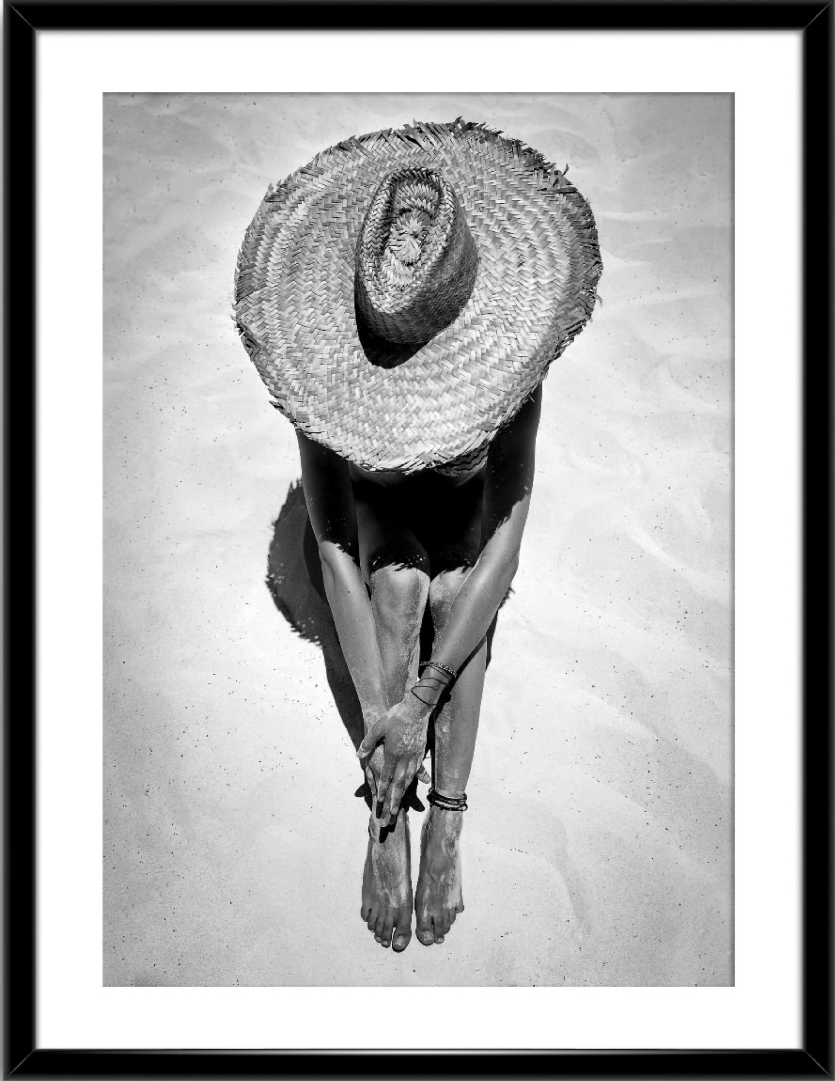 (HIRED) Framed - Fashion Print - Beach Hat - Print A