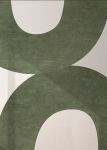 (HIRED) Framed - Green Beige Minimalist - Print B