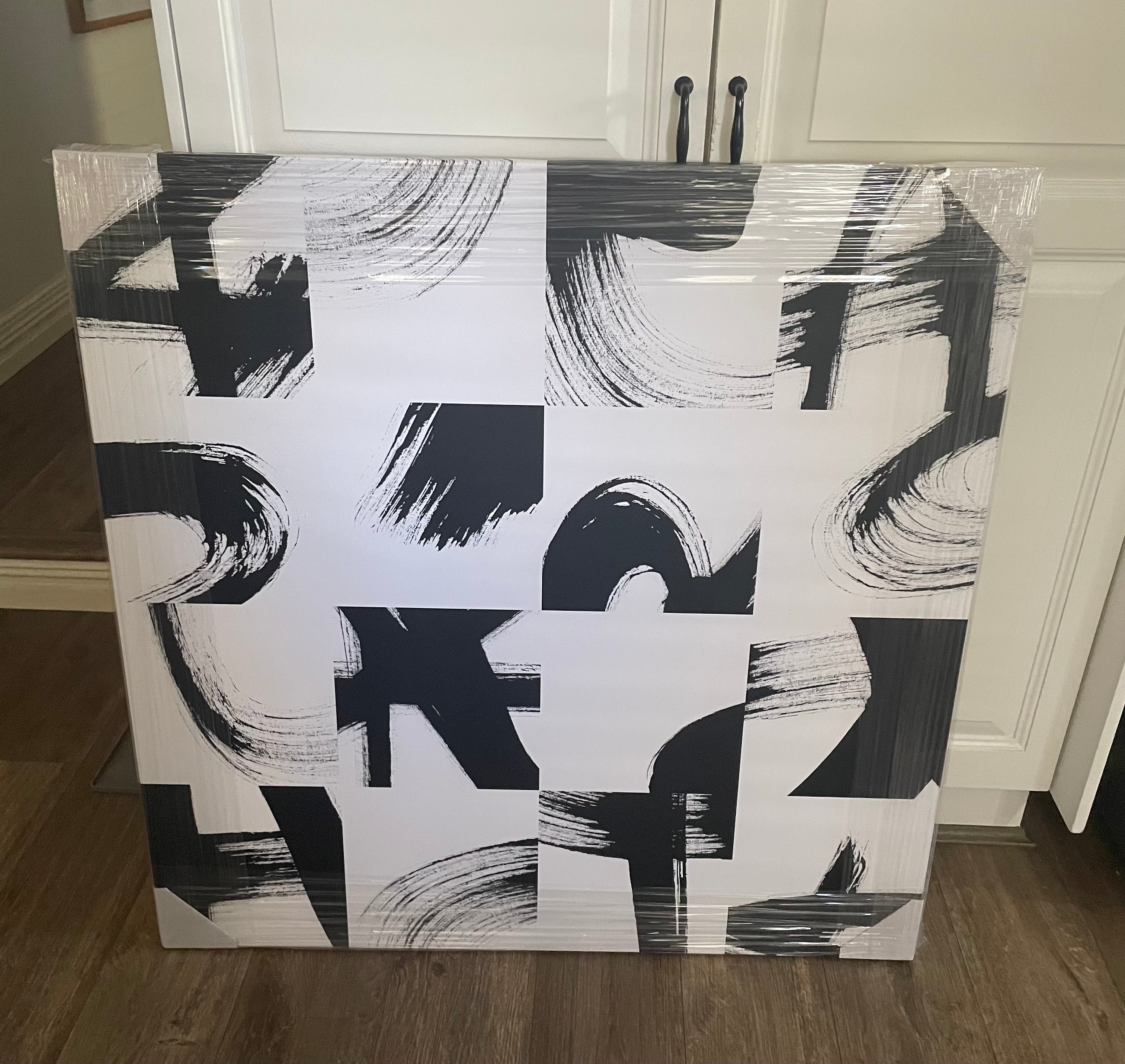 (HIRED) Black Abstract Brush Squares