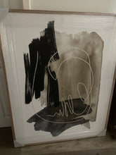 Load image into Gallery viewer, (HIRED) Framed - Abstract Brush Strokes Beige &amp; Black
