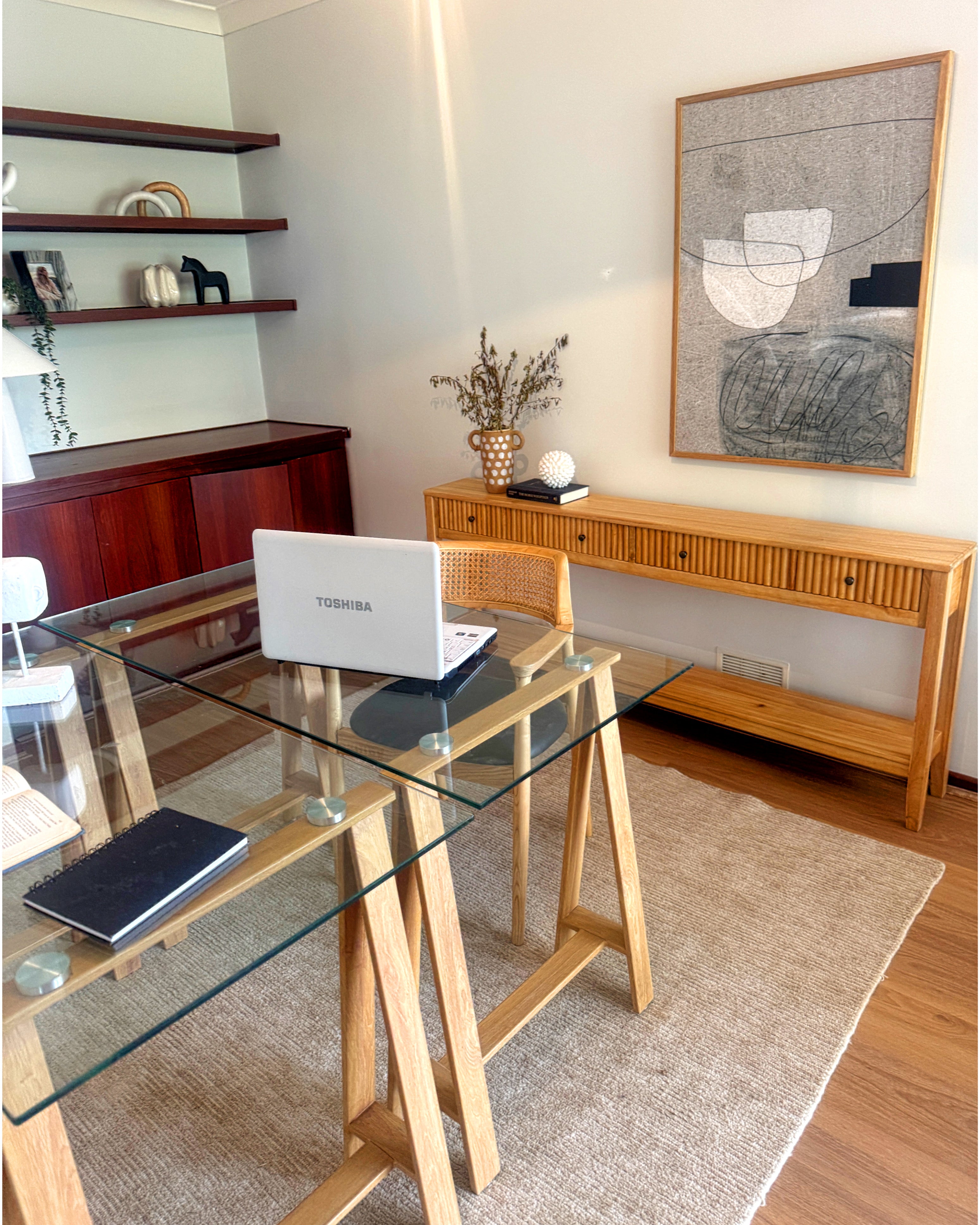 Framed - Abstract Black Beige Duo