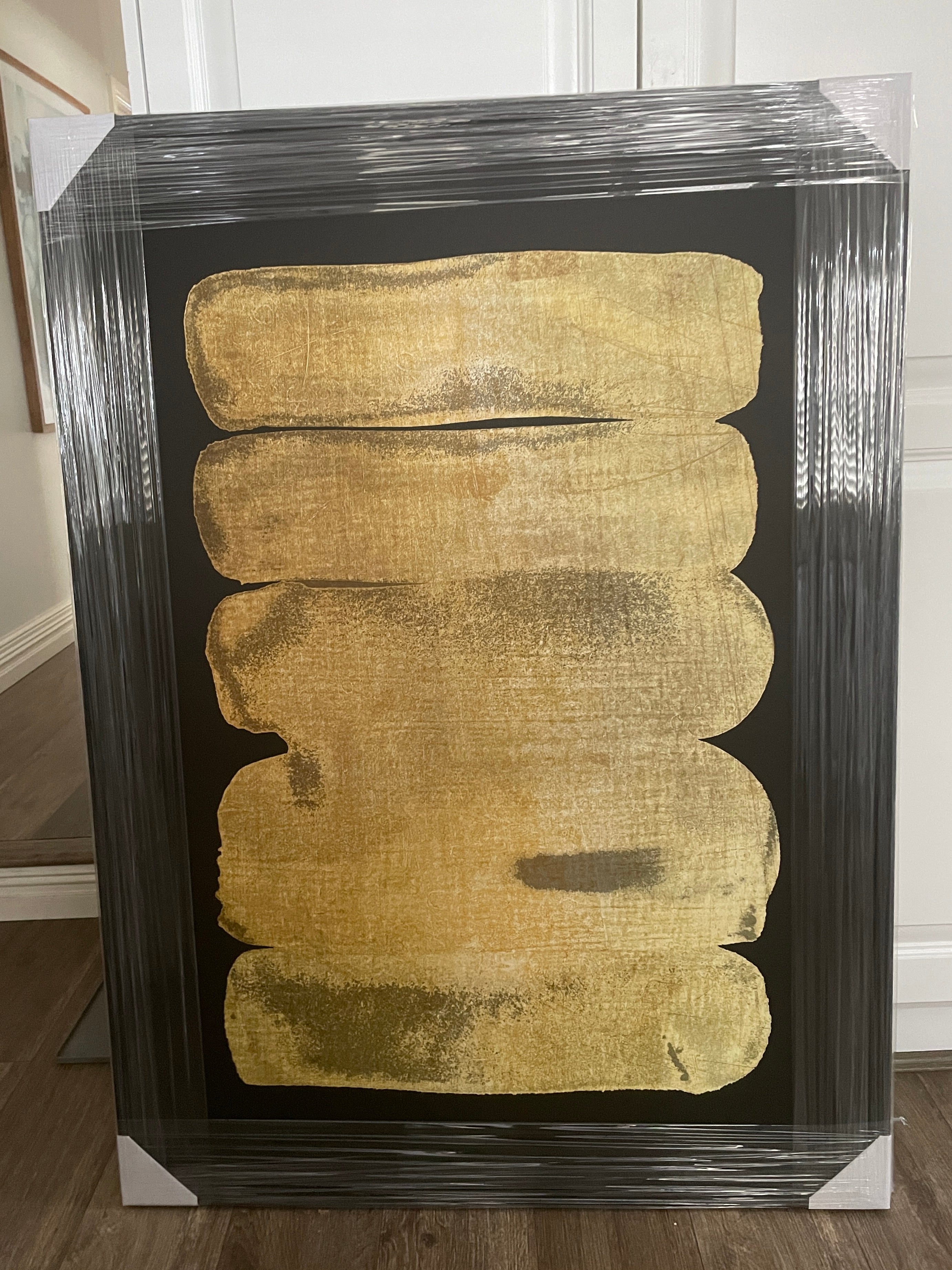 Framed - Brush Gold Abstract