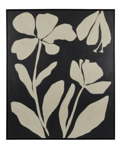 Framed Shadow Bloom embellished canvas