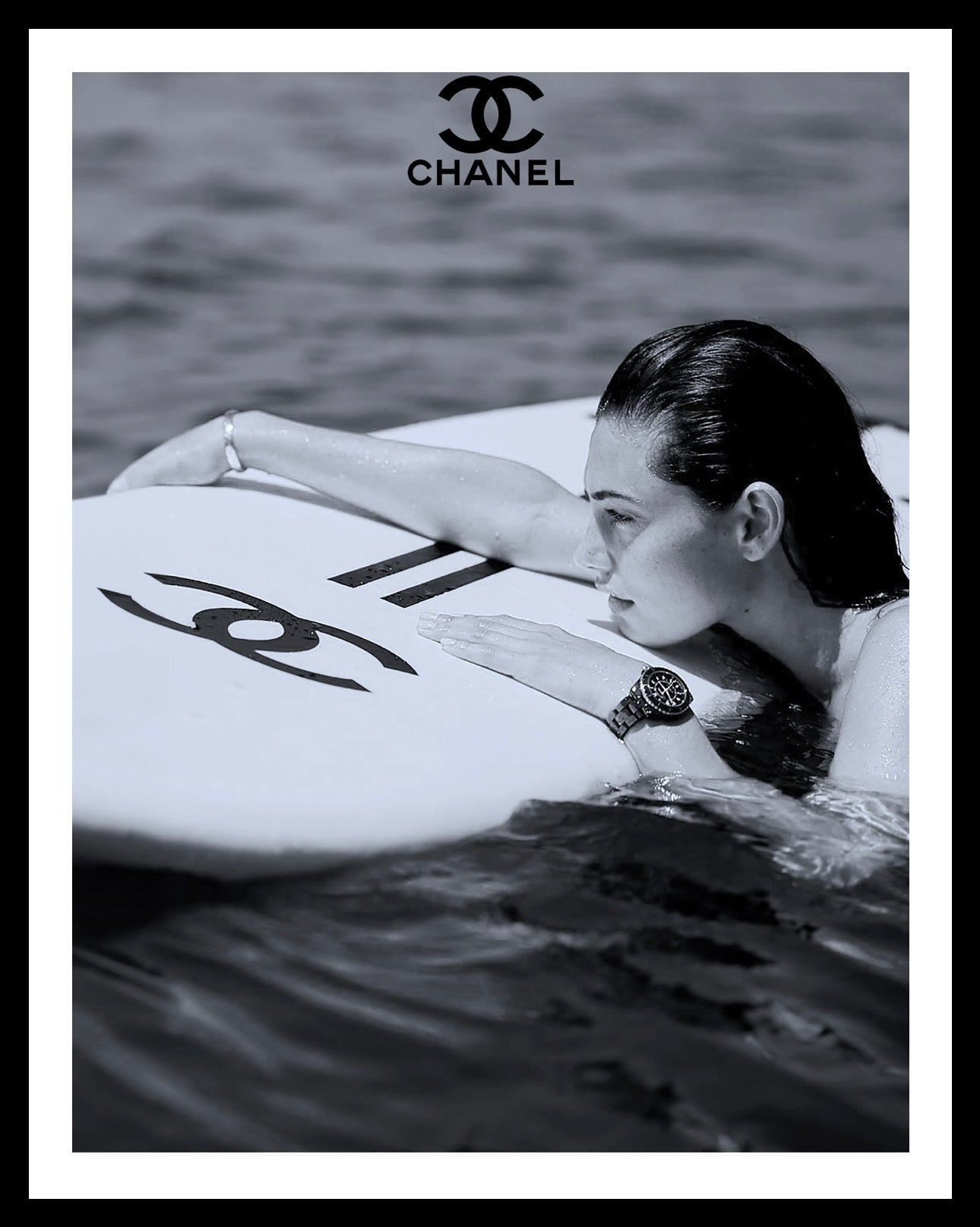 (HIRED) Framed - Black & White Chanel Surf