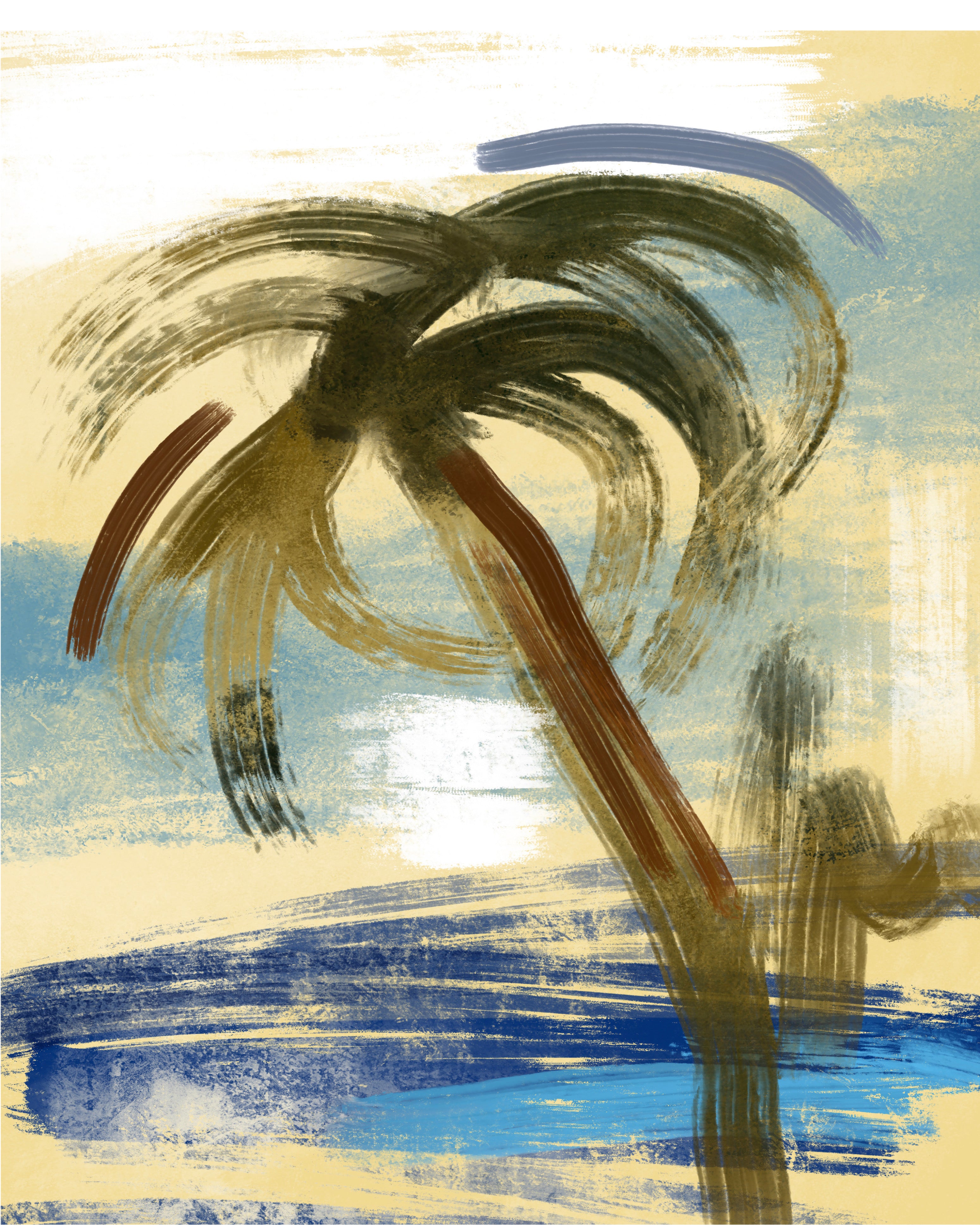 (HIRED) Framed - Watercolour Palms - Print B