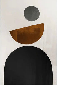 (HOLD) Framed - Geometric in Tan Grey & Black - Print A