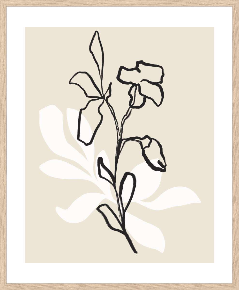 Oak Frame with White Border