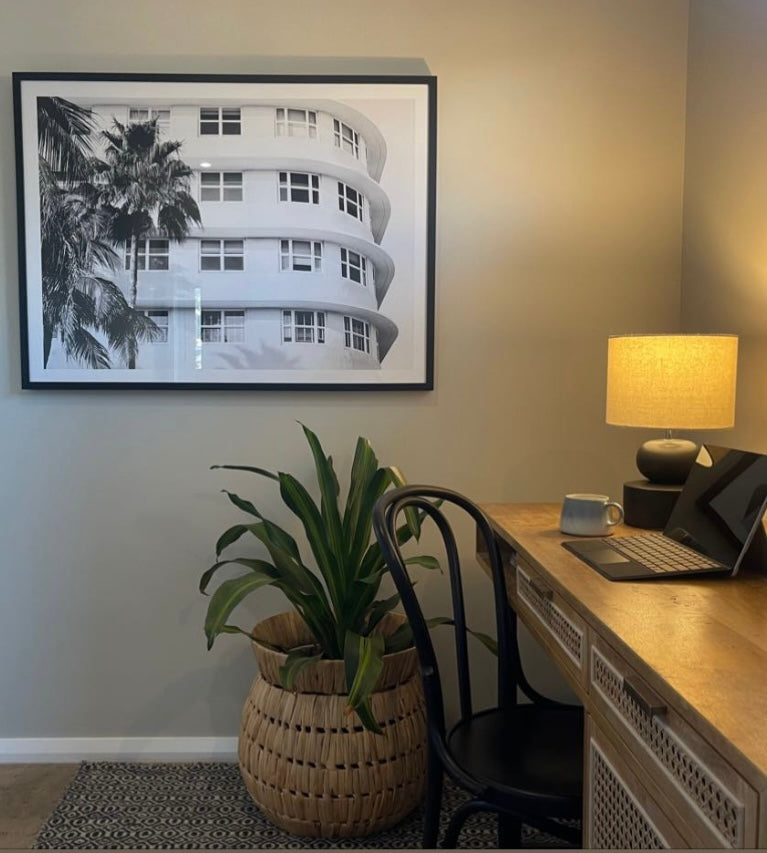 (HIRED) Framed Tropical Hotel Black & White