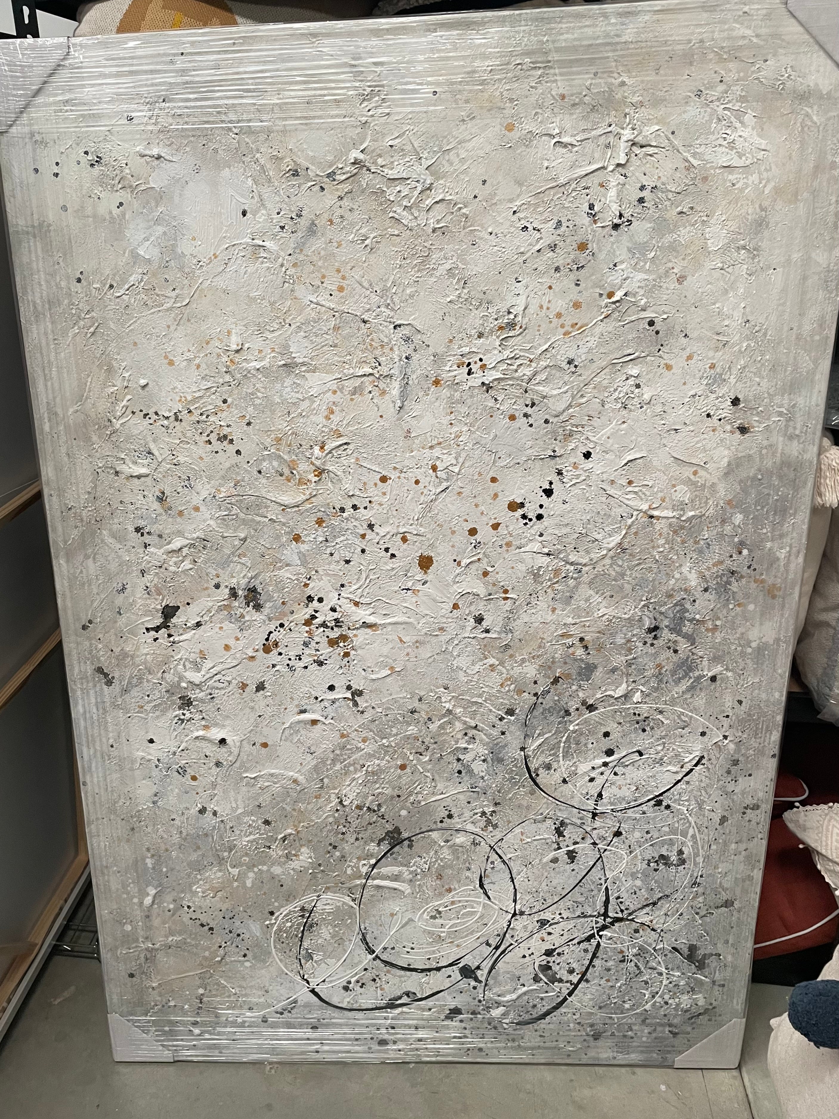 (HIRED) Abstract - White Embelished Painting