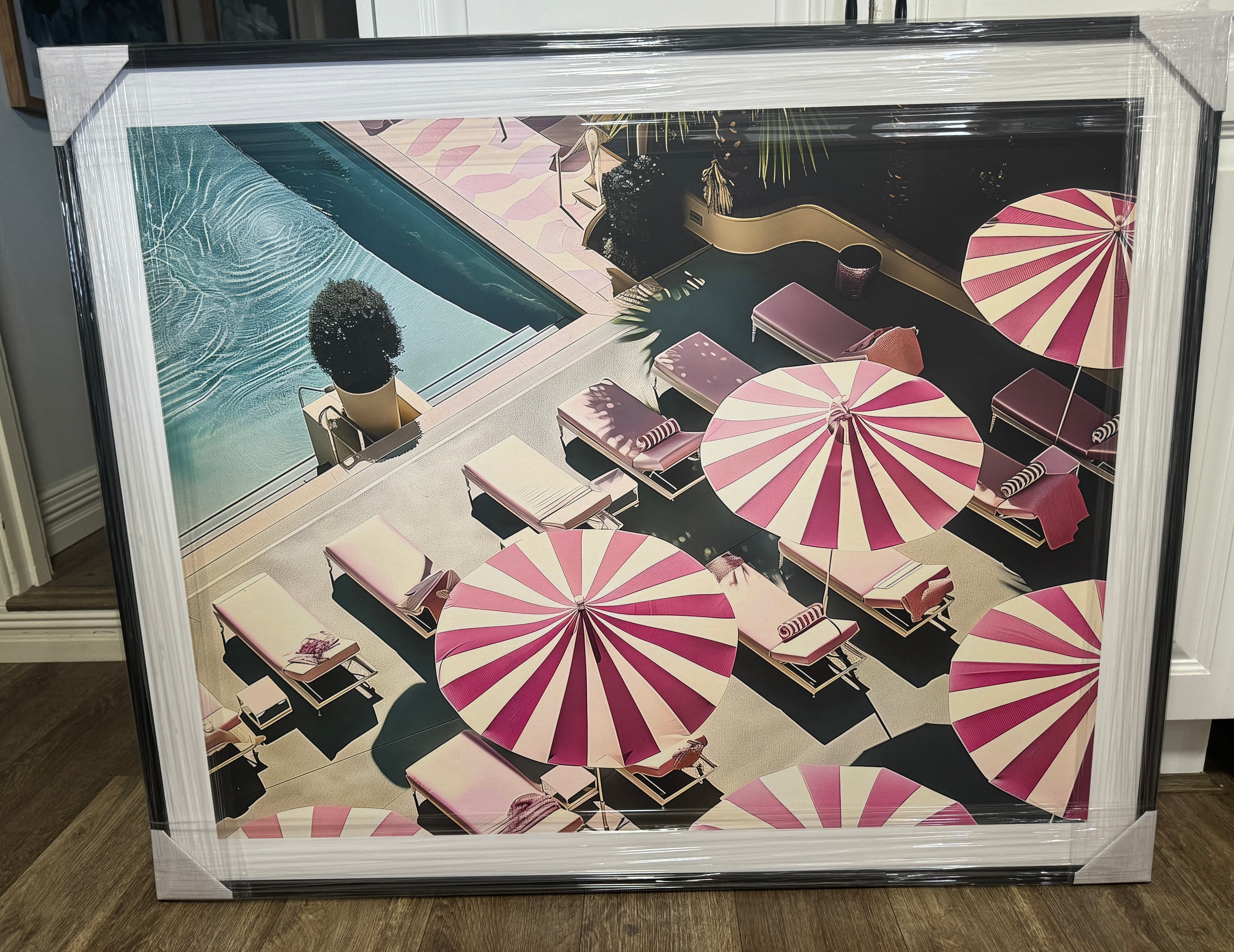 (HIRED) Framed - Palm Springs Pink Umbrellas