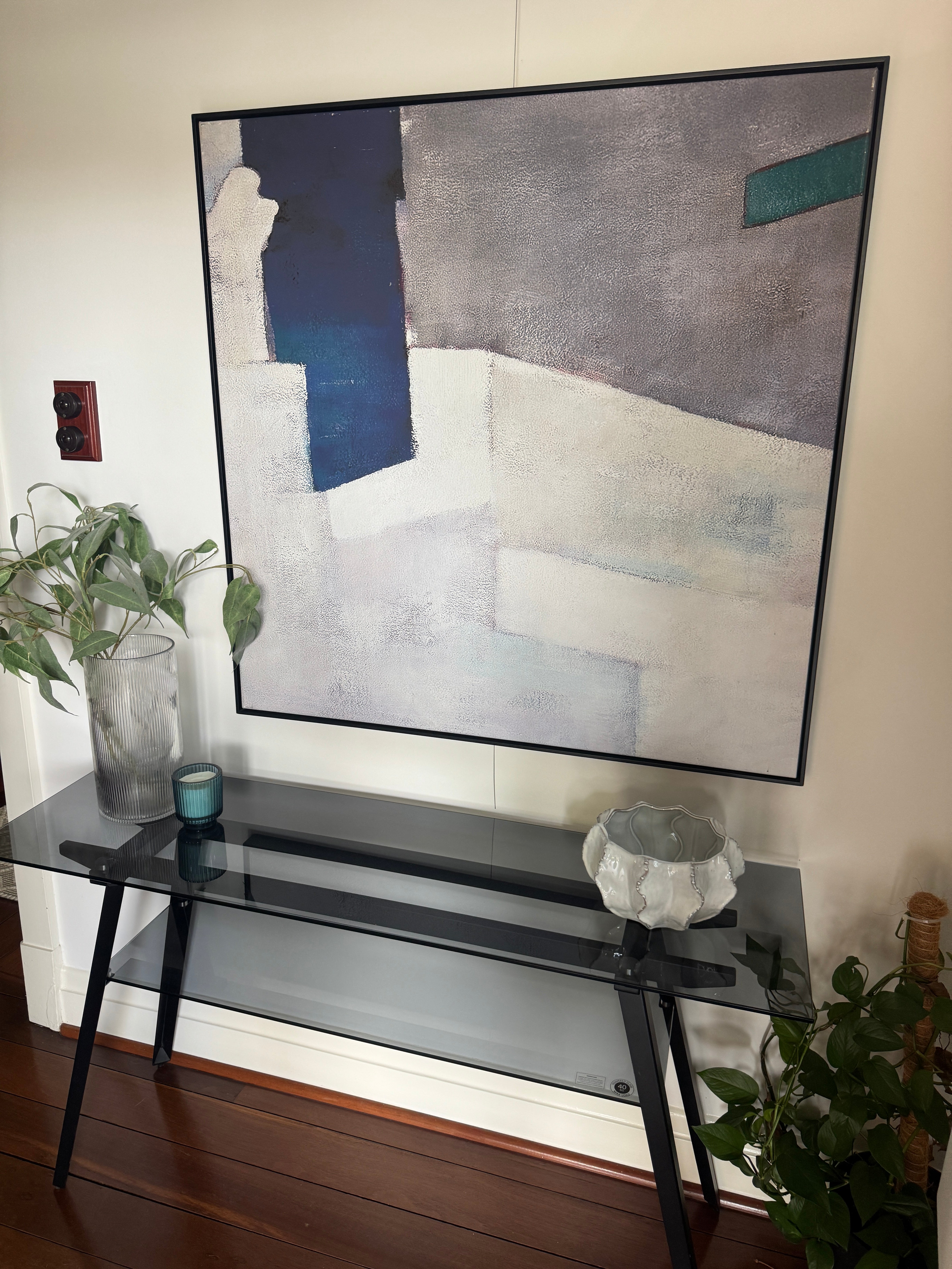 (HIRED) Framed Abstract framed Minimalist Shades of Blue