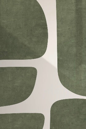 (HOLD) Framed - Green Beige Minimalist - Print A