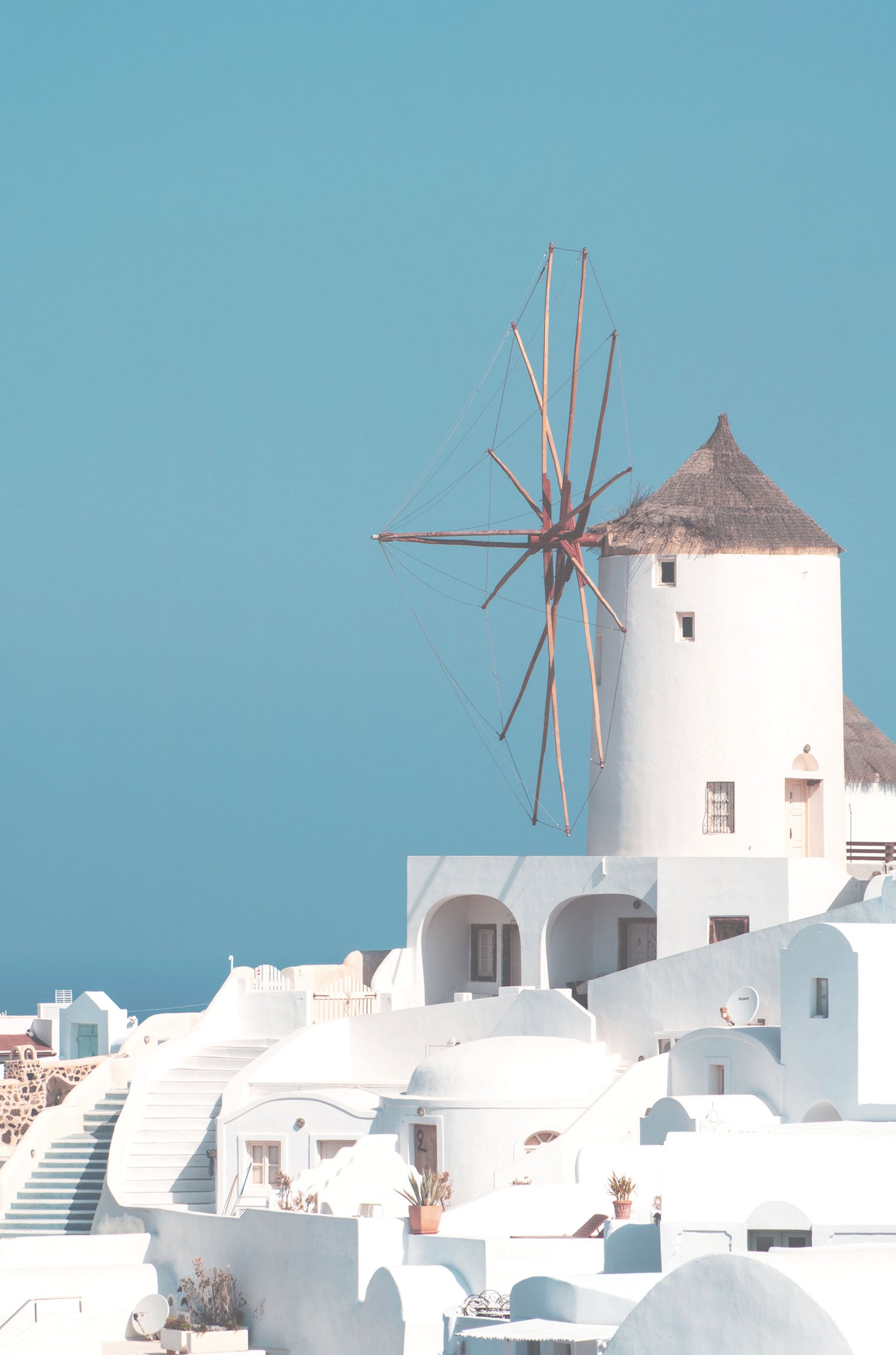 Framed - Santorini Windmill