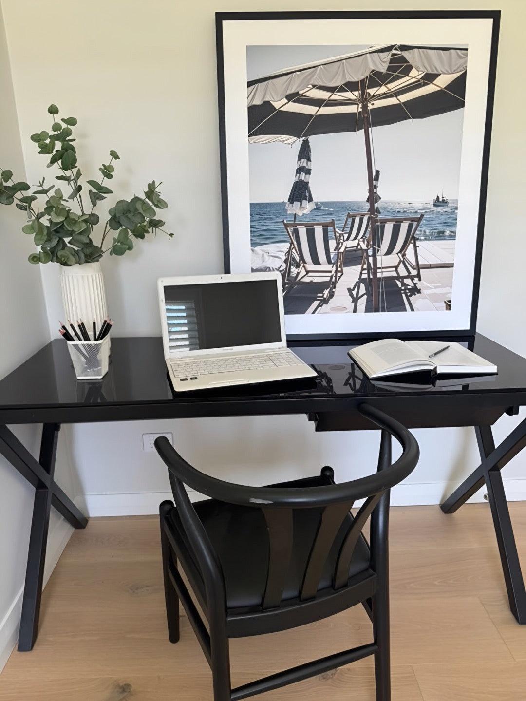 (HIRED) Framed - Beach Chairs - Print A