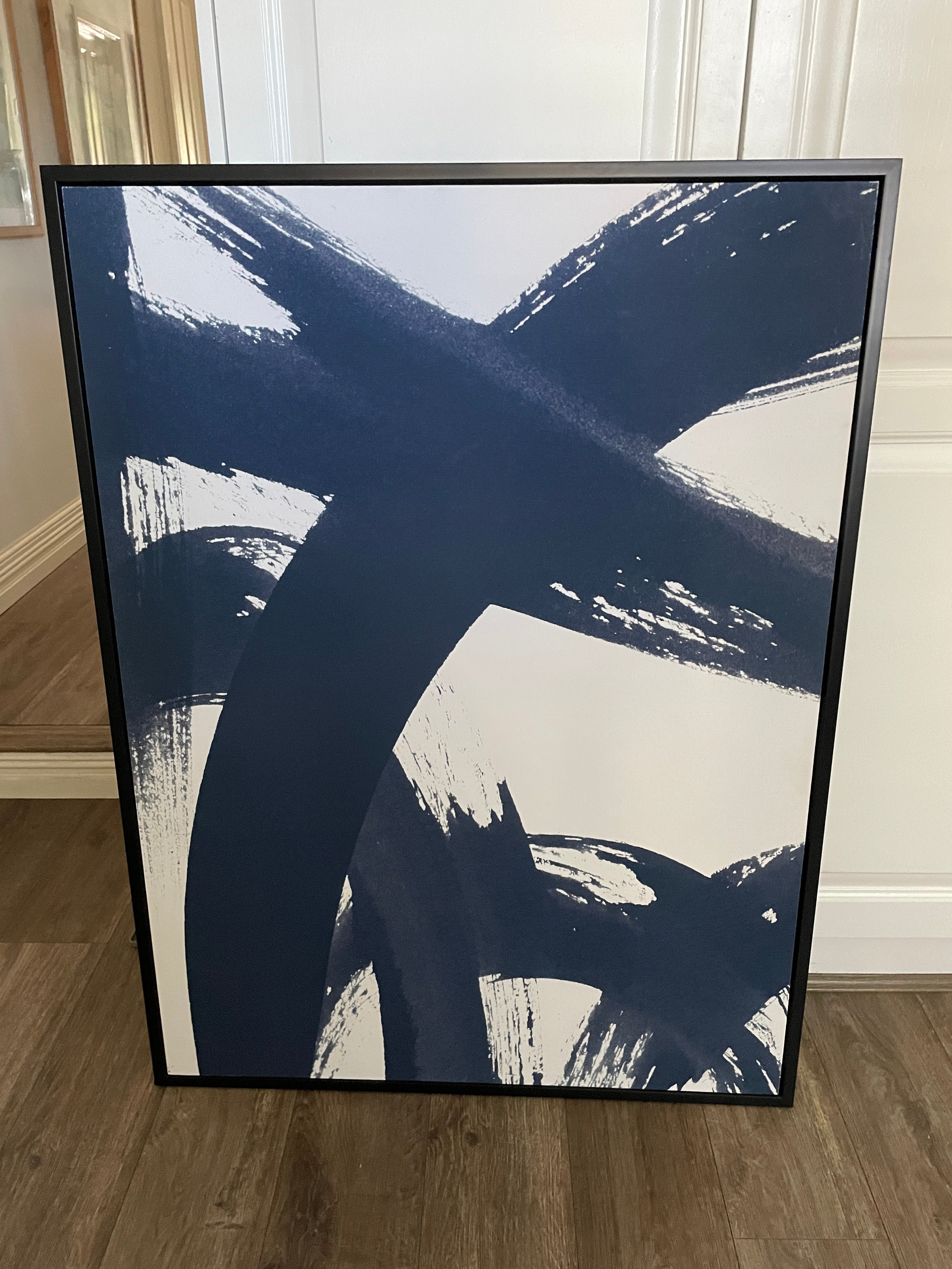 (HIRED) Framed - Navy Brush Strokes - Print A