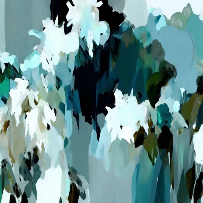 (HIRED) Blue Teal Brush Abstract