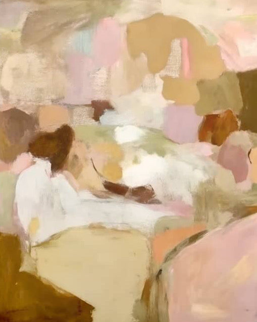 Rectangle Blush & Tan Brushstrokes - Print A (X-Large)