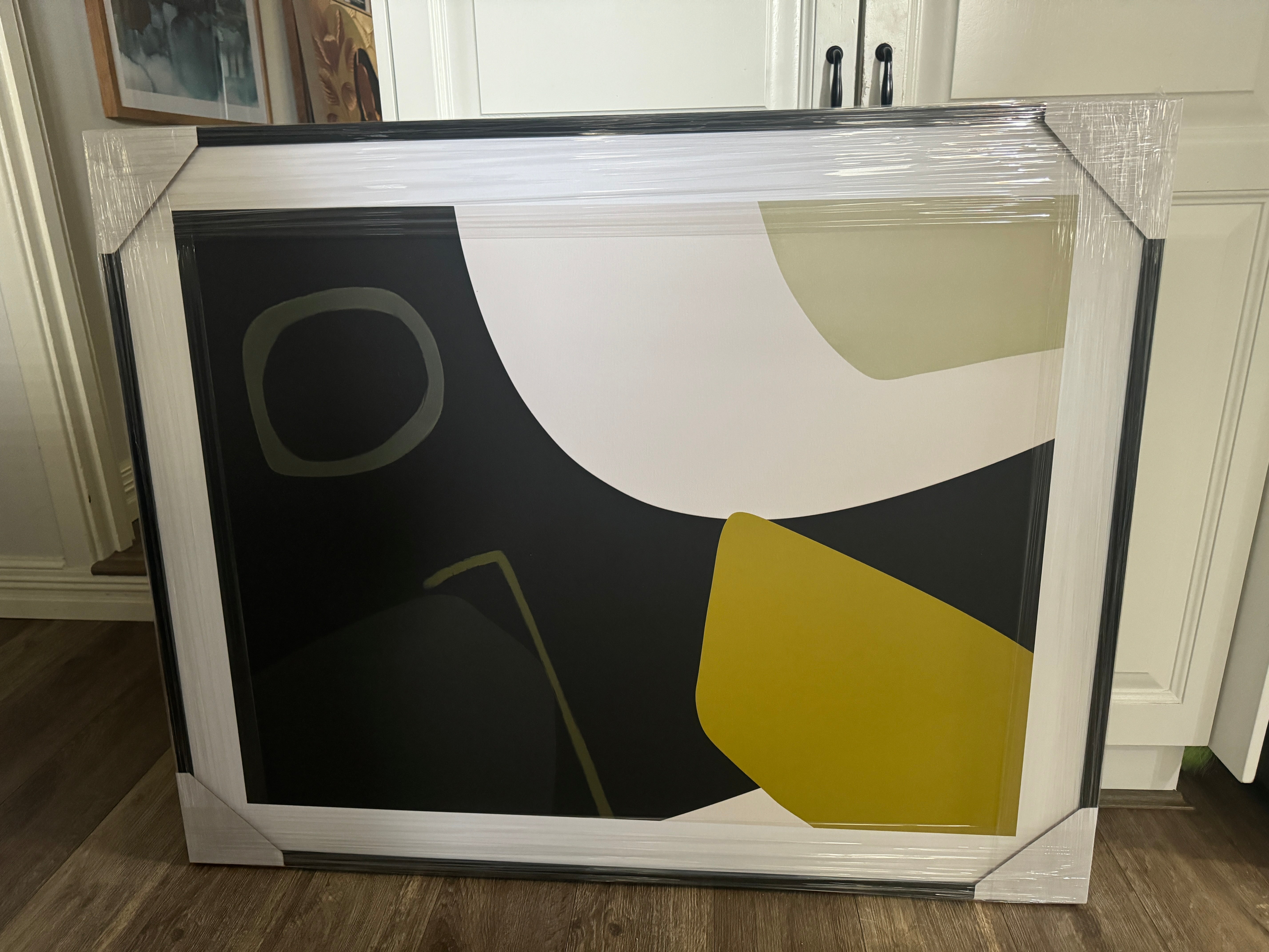 (HIRED)Framed - Minimalist Abstract Mustard & Black