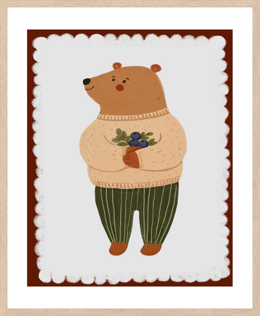 Oak Frame with White Border