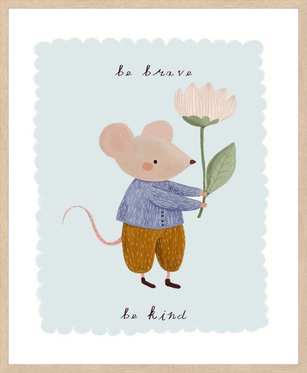 Oak Frame with White Border