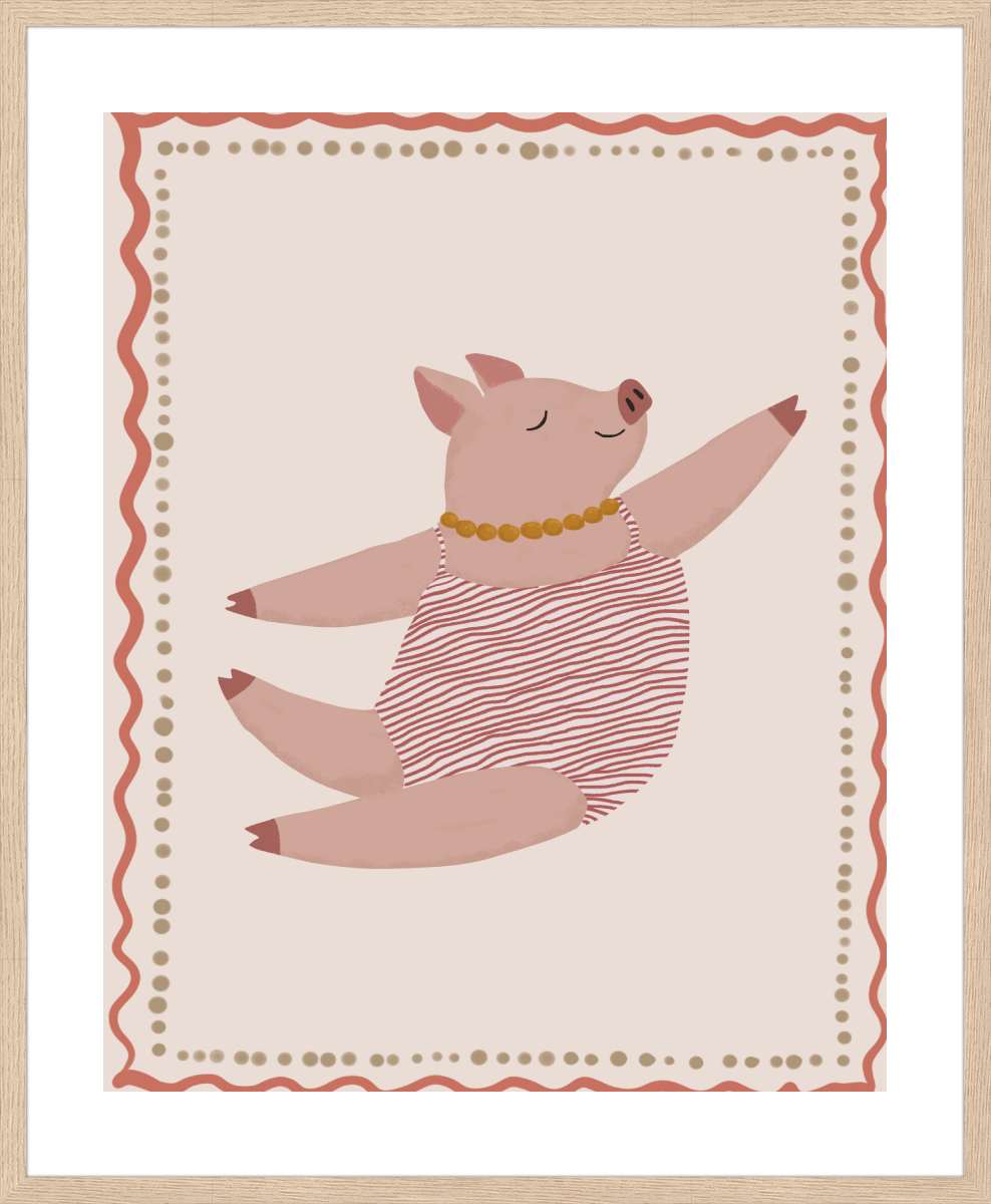 Oak Frame with White Border