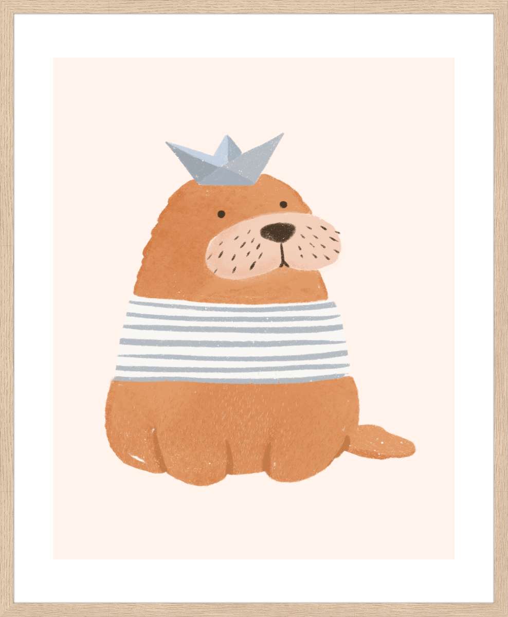 Oak Frame with White Border