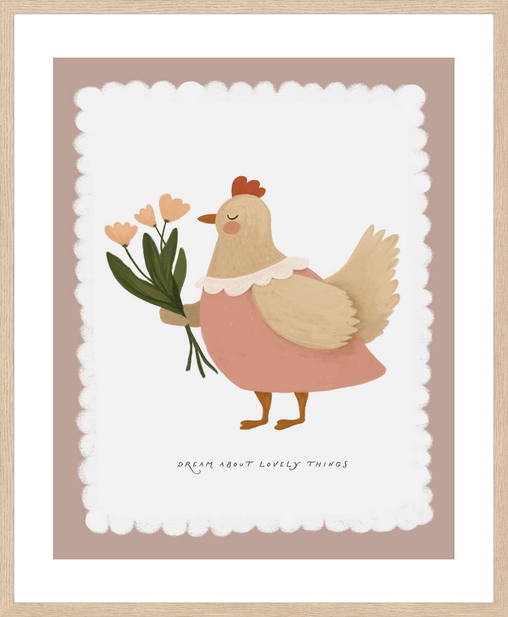 Oak Frame with White Border