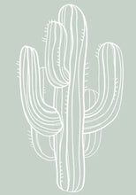 Load image into Gallery viewer, Framed Cactus Drawing - White and Sage

