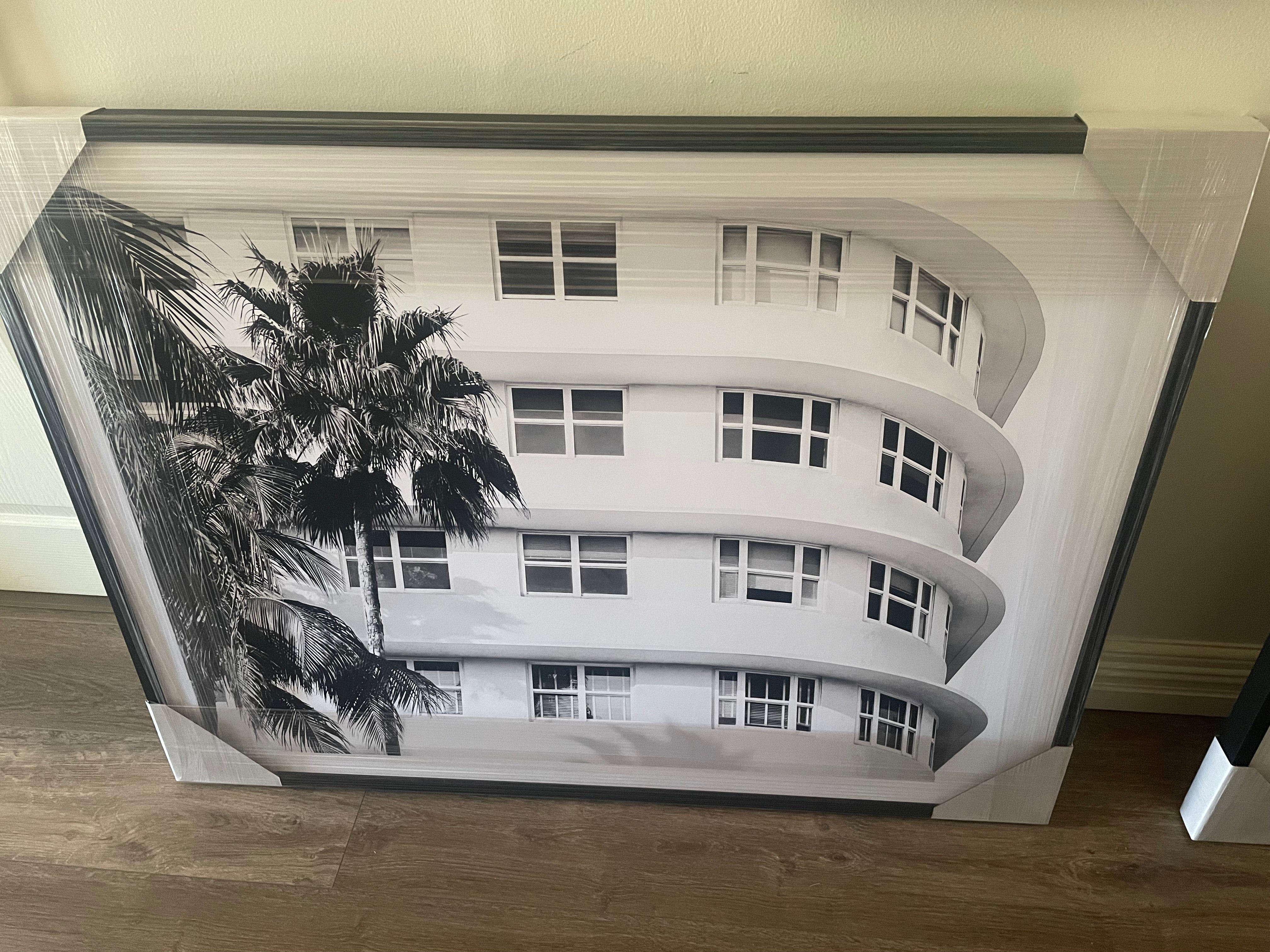 (HOLD) Framed Tropical Hotel Black & White