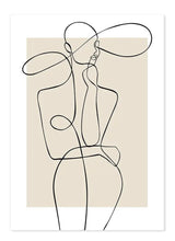 Load image into Gallery viewer, (HIRED) Framed - Fashion Line Drawing Beige &amp; Black - Print C
