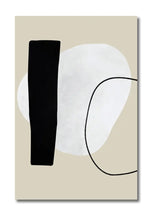 Load image into Gallery viewer, (HOLD) Framed - Abstract Geometric Shapes Beige &amp; Black - Print C
