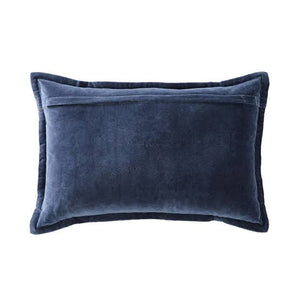 Blue Beige Long striped velvet cushion