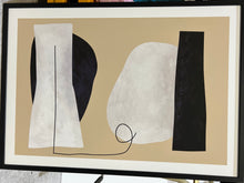 Load image into Gallery viewer, (HIRED) Framed - Abstract Geometric Shapes Beige &amp; Black - Print A
