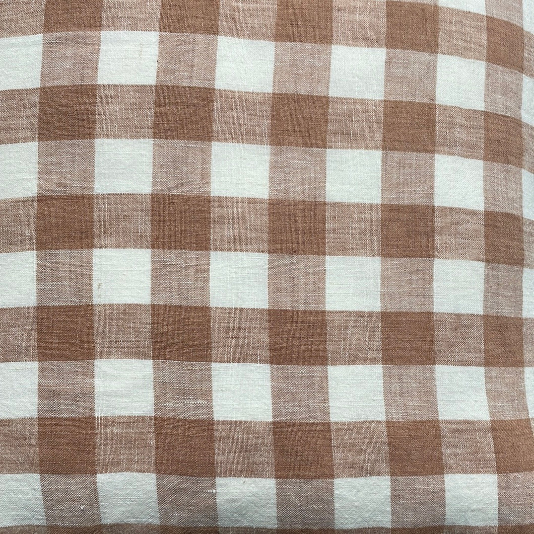 (HIRED) Tan Check Patterned Cushion