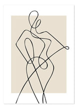 Load image into Gallery viewer, Framed - Fashion Line Drawing Beige &amp; Black - Print A

