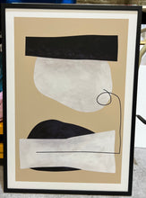 Load image into Gallery viewer, (HIRED) Framed - Abstract Geometric Shapes Beige &amp; Black - Print A
