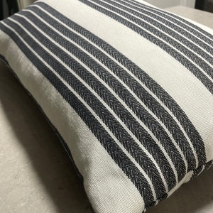Grey Striped Long Cushion