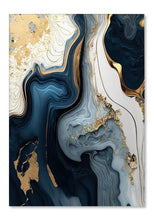 Load image into Gallery viewer, (HOLD) Framed - Abstract  Blue &amp; Gold - Print B
