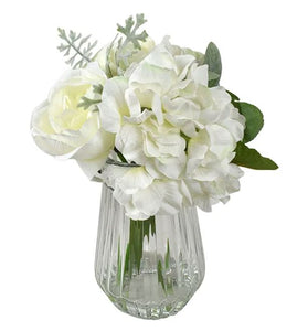 Hamptons Style Decor - White Bouquet & Vase