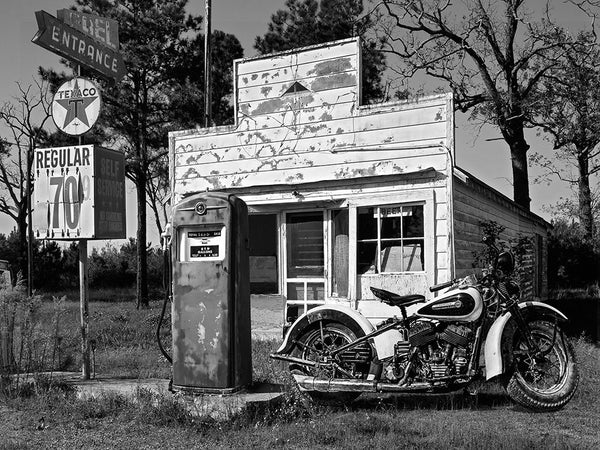 Framed Abandoned Gas Station