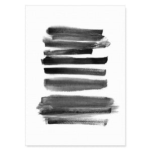 Abstract Brush Stroke Black - Print A