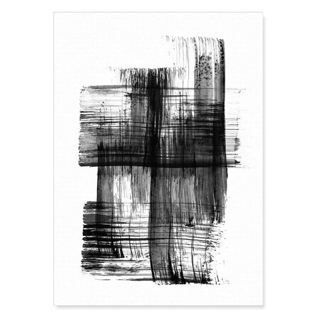 Abstract Brush Stroke Black - Print B