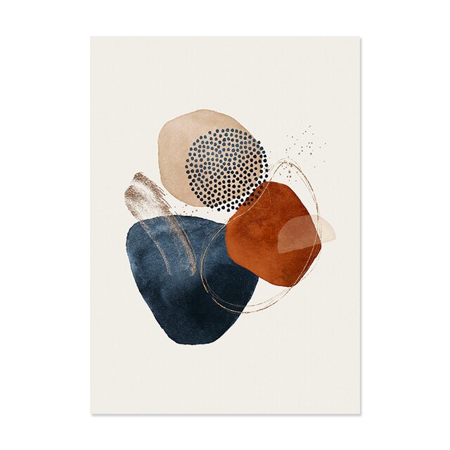 (HIRED) Abstract Watercolours Blue, Tans & Beige - Print B