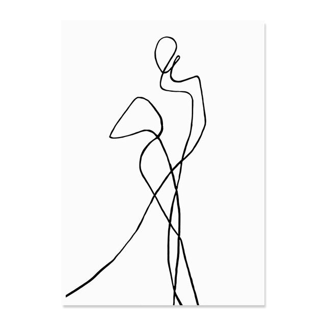 Framed Feminine Line Drawing - Print A