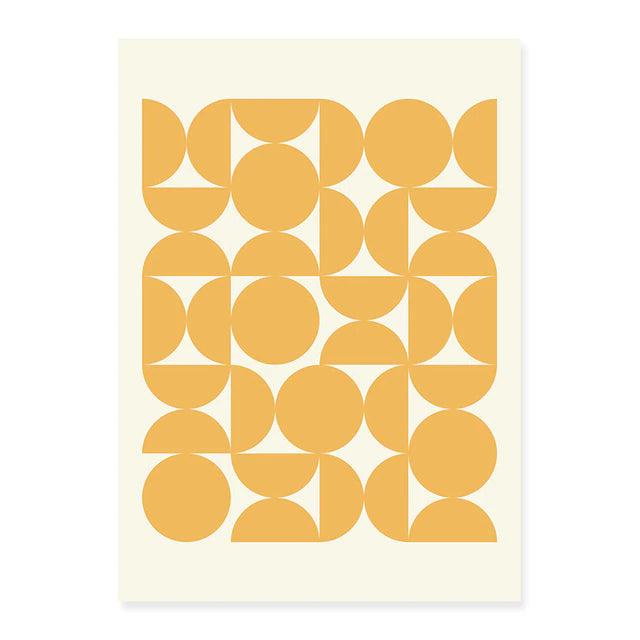 Modern Abstract Shapes  - White and Lemon